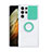 Funda Silicona Ultrafina Carcasa Transparente con Anillo de dedo Soporte S02 para Samsung Galaxy S22 Ultra 5G Menta Verde