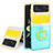 Funda Silicona Ultrafina Carcasa Transparente con Anillo de dedo Soporte S02 para Samsung Galaxy Z Flip3 5G Amarillo