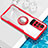 Funda Silicona Ultrafina Carcasa Transparente con Magnetico Anillo de dedo Soporte BH1 para Xiaomi Redmi 10 4G Rojo