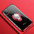 Funda Silicona Ultrafina Carcasa Transparente con Magnetico Anillo de dedo Soporte C01 para Apple iPhone 11 Pro Max Rojo