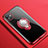 Funda Silicona Ultrafina Carcasa Transparente con Magnetico Anillo de dedo Soporte C01 para Apple iPhone 11 Rojo