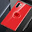 Funda Silicona Ultrafina Carcasa Transparente con Magnetico Anillo de dedo Soporte C01 para Samsung Galaxy Note 10 Plus 5G Rojo