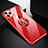 Funda Silicona Ultrafina Carcasa Transparente con Magnetico Anillo de dedo Soporte C03 para Apple iPhone 11 Pro Max Rojo