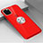 Funda Silicona Ultrafina Carcasa Transparente con Magnetico Anillo de dedo Soporte F01 para Apple iPhone 11 Pro Rojo