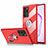 Funda Silicona Ultrafina Carcasa Transparente con Magnetico Anillo de dedo Soporte N02 para Samsung Galaxy Note 20 Ultra 5G Rojo