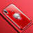 Funda Silicona Ultrafina Carcasa Transparente con Magnetico Anillo de dedo Soporte S01 para Huawei P20 Lite Rojo