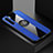 Funda Silicona Ultrafina Carcasa Transparente con Magnetico Anillo de dedo Soporte S01 para Oppo A91 Azul