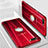 Funda Silicona Ultrafina Carcasa Transparente con Magnetico Anillo de dedo Soporte S01 para Oppo R17 Neo Rojo