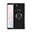Funda Silicona Ultrafina Carcasa Transparente con Magnetico Anillo de dedo Soporte S01 para Samsung Galaxy Note 10 5G Negro
