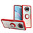 Funda Silicona Ultrafina Carcasa Transparente con Magnetico Anillo de dedo Soporte ZL1 para Xiaomi Mi 10T Lite 5G Rojo