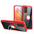 Funda Silicona Ultrafina Carcasa Transparente con Magnetico Anillo de dedo Soporte ZL1 para Xiaomi Redmi K30S 5G Rojo