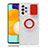 Funda Silicona Ultrafina Carcasa Transparente con Soporte S01 para Samsung Galaxy A52s 5G Rojo