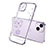 Funda Silicona Ultrafina Carcasa Transparente Flores para Apple iPhone 14 Plus Morado