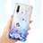 Funda Silicona Ultrafina Carcasa Transparente Flores para Xiaomi Mi A3 Azul
