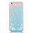 Funda Silicona Ultrafina Carcasa Transparente Flores T01 para Apple iPhone 6S Plus Azul Cielo