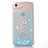 Funda Silicona Ultrafina Carcasa Transparente Flores T01 para Apple iPhone SE (2020) Azul Cielo