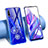 Funda Silicona Ultrafina Carcasa Transparente Flores T01 para Huawei Honor 9X Azul