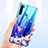 Funda Silicona Ultrafina Carcasa Transparente Flores T01 para Xiaomi Redmi Note 8 Azul