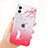 Funda Silicona Ultrafina Carcasa Transparente Flores T03 para Apple iPhone 11 Rojo