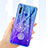 Funda Silicona Ultrafina Carcasa Transparente Flores T03 para Huawei Honor 20i Azul