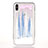 Funda Silicona Ultrafina Carcasa Transparente Flores T08 para Apple iPhone Xs Max Azul