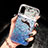 Funda Silicona Ultrafina Carcasa Transparente Flores T19 para Apple iPhone XR Azul
