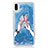 Funda Silicona Ultrafina Carcasa Transparente Flores T20 para Apple iPhone XR Azul