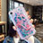 Funda Silicona Ultrafina Carcasa Transparente Flores T21 para Apple iPhone XR Azul