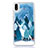 Funda Silicona Ultrafina Carcasa Transparente Flores T22 para Apple iPhone XR Azul