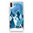 Funda Silicona Ultrafina Carcasa Transparente Flores T22 para Apple iPhone Xs Max Azul