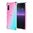 Funda Silicona Ultrafina Carcasa Transparente Gradiente para Sony Xperia 10 II Azul Cielo