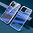 Funda Silicona Ultrafina Carcasa Transparente Gradiente QC1 para Apple iPhone 13 Pro Azul