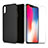 Funda Silicona Ultrafina con Protector de Pantalla para Apple iPhone Xs Max Negro