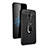 Funda Silicona Ultrafina Goma con Magnetico Anillo de dedo Soporte Q02 para Samsung Galaxy A6 Plus Negro
