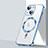 Funda Silicona Ultrafina Transparente con Mag-Safe Magnetic LD2 para Apple iPhone 13 Azul