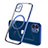 Funda Silicona Ultrafina Transparente con Mag-Safe Magnetic M01 para Apple iPhone 12 Azul