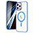 Funda Silicona Ultrafina Transparente con Mag-Safe Magnetic SD1 para Apple iPhone 12 Pro Max Azul Cielo
