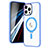 Funda Silicona Ultrafina Transparente con Mag-Safe Magnetic SD1 para Apple iPhone 13 Pro Max Azul Cielo