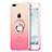 Funda Silicona Ultrafina Transparente Gradiente con Anillo de dedo Soporte para Apple iPhone 8 Plus Rosa