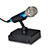 Mini Microfono Estereo de 3.5 mm con Soporte Azul