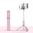 Palo Selfie Stick Tripode Bluetooth Disparador Remoto Extensible Universal T26 Oro Rosa