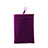 Suave Terciopelo Tela Bolsa Funda Universal Morado