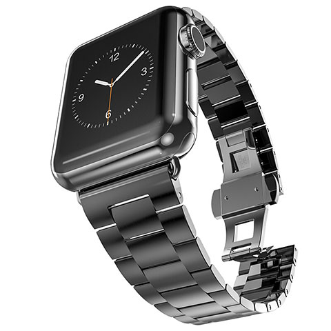 Acero Inoxidable Correa De Reloj Pulsera Eslabones para Apple iWatch 5 44mm Negro