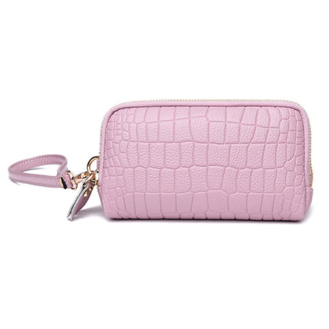 Bolso Cartera Protectora de Cuero Universal K09 Rosa