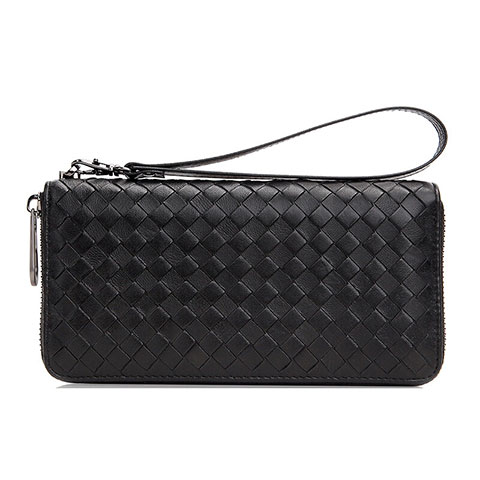 Bolso Cartera Protectora Funda de Cuero Diamante Universal H15 Negro