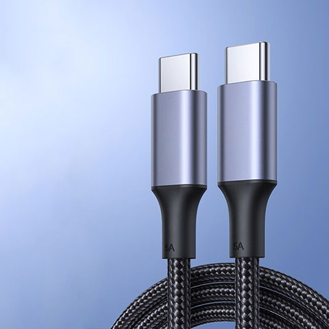 Cable Adaptador Type-C USB-C a Type-C USB-C 100W H04 para Apple iPad Pro 12.9 (2022) Gris Oscuro
