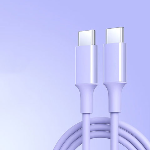 Cable Adaptador Type-C USB-C a Type-C USB-C 60W H05 Morado