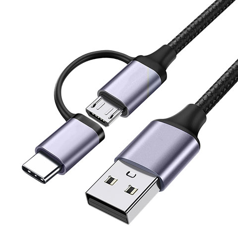 Cable Type-C y Mrico USB Android Universal T03 Negro