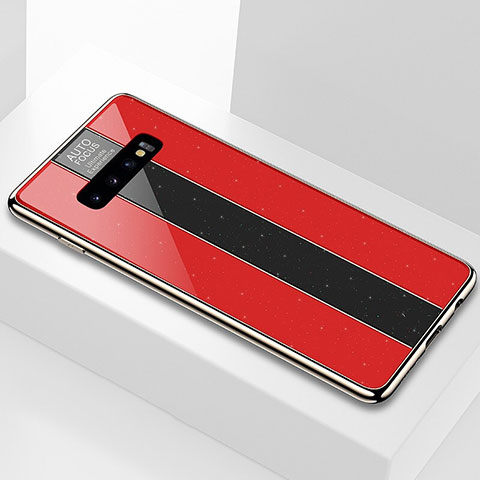 Carcasa Bumper Funda Silicona Espejo A01 para Samsung Galaxy S10 Plus Rojo