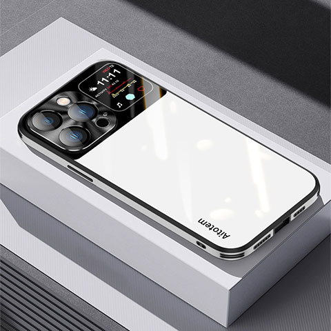 Carcasa Bumper Funda Silicona Espejo AT1 para Apple iPhone 13 Pro Blanco